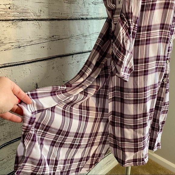 NWT New York and Co long plaid tunic - Picture 4 of 7